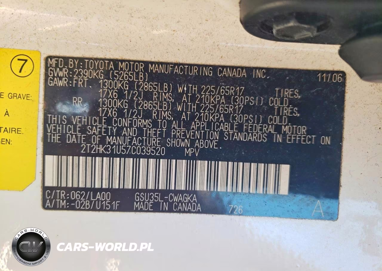 2007 Lexus Rx 350 VIN:2T2HK31U57C039520 - 13
