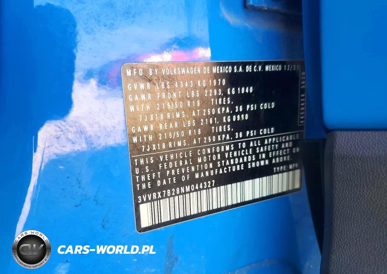2022 Volkswagen Taos Se VIN:3VVRX7B28NM044327 - 13
