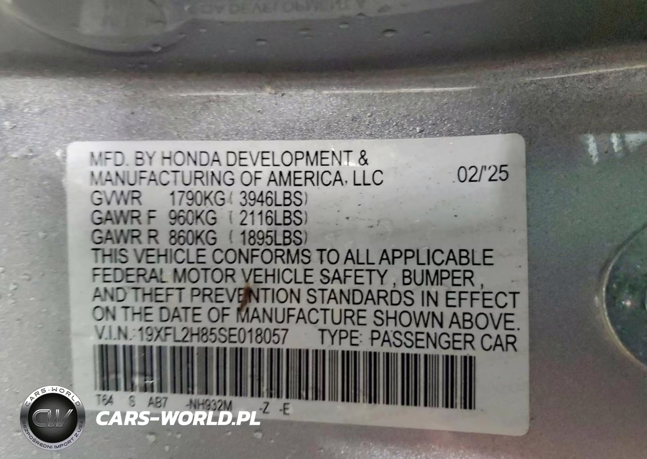 2025 Honda Civic Sport VIN:19XFL2H85SE018057 - 12