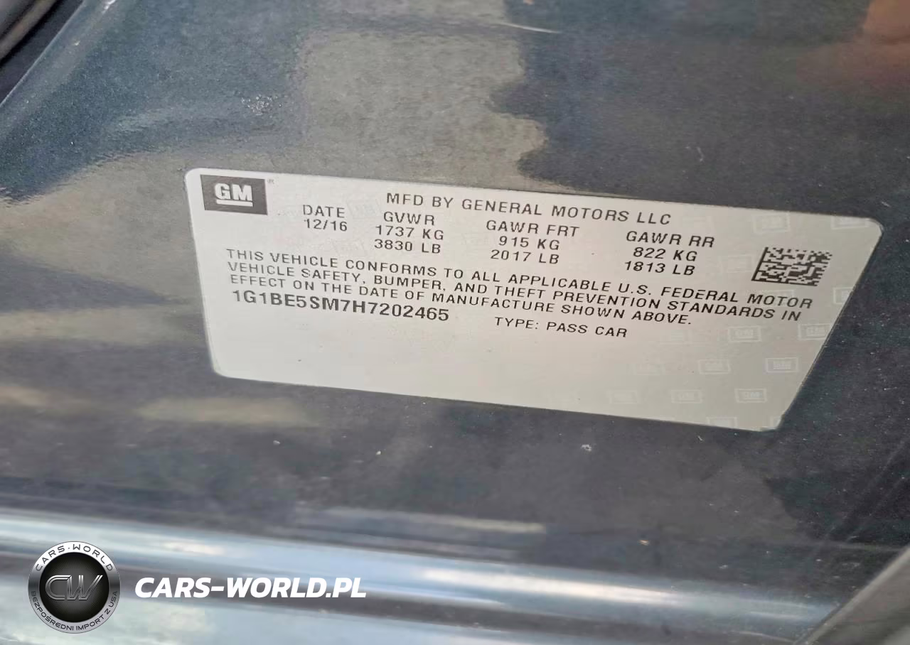 2017 Chevrolet Cruze Lt Auto VIN:1G1BE5SM7H7202465 - 12