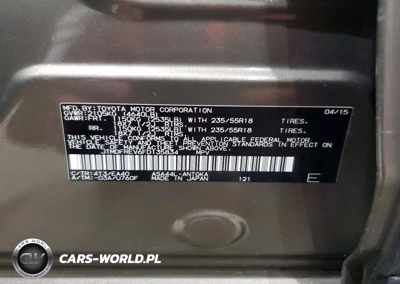 2015 Toyota Rav4 Limited VIN:JTMDFREV6FD135834 - 14