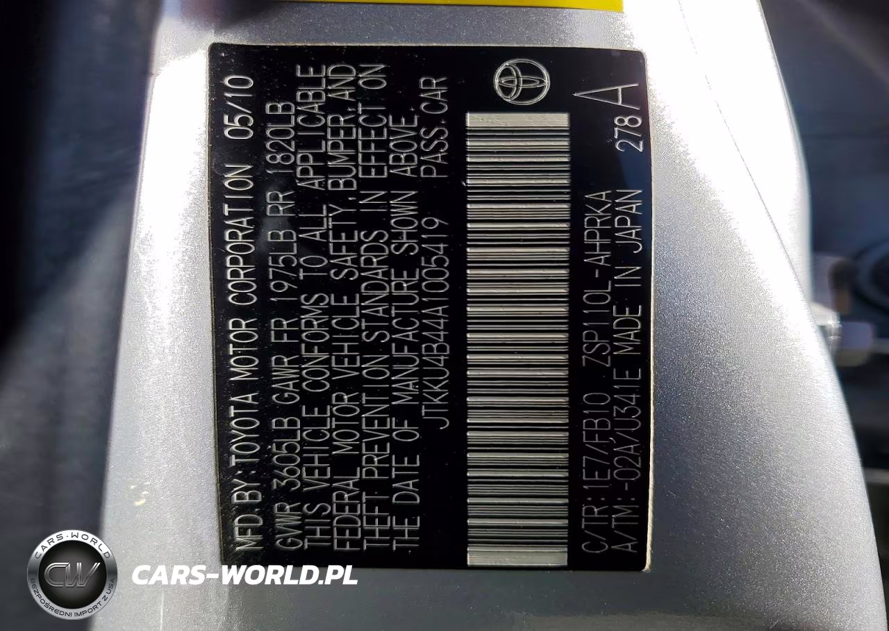 2010 Scion Xd Base VIN:JTKKU4B44A1005419 - 12