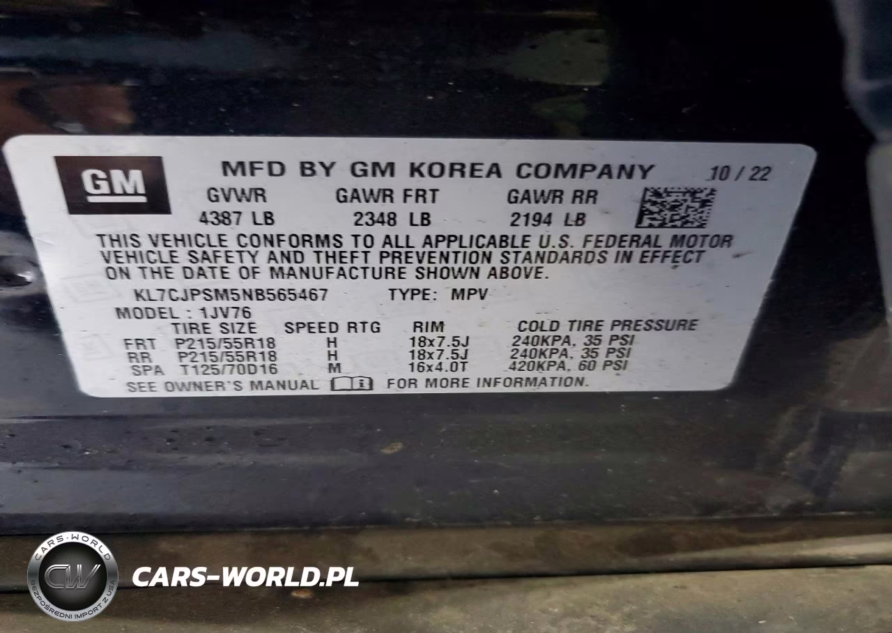 2022 Chevrolet Trax 1Lt VIN:KL7CJPSM5NB565467 - 12