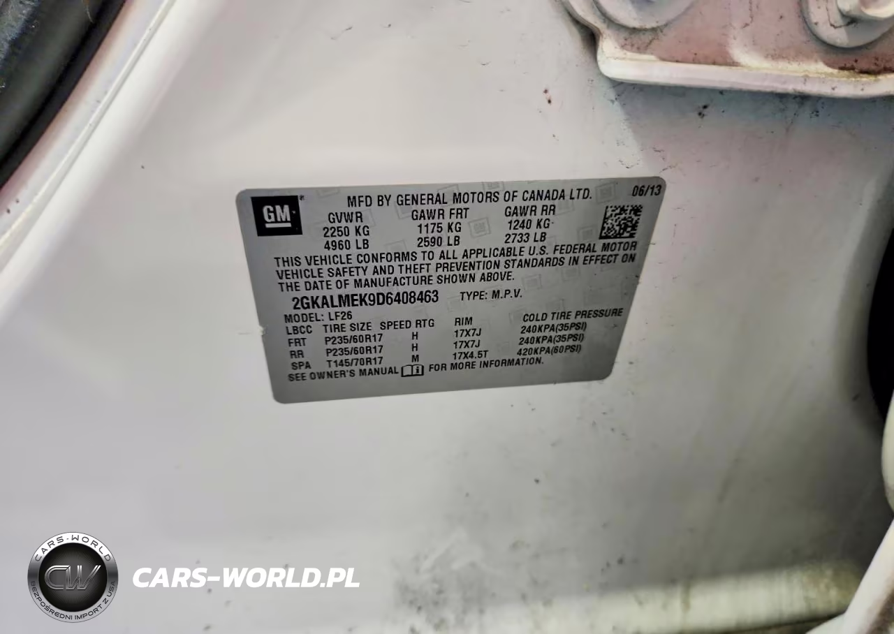 2013 GMC Terrain Sle VIN:2GKALMEK9D6408463 - 14