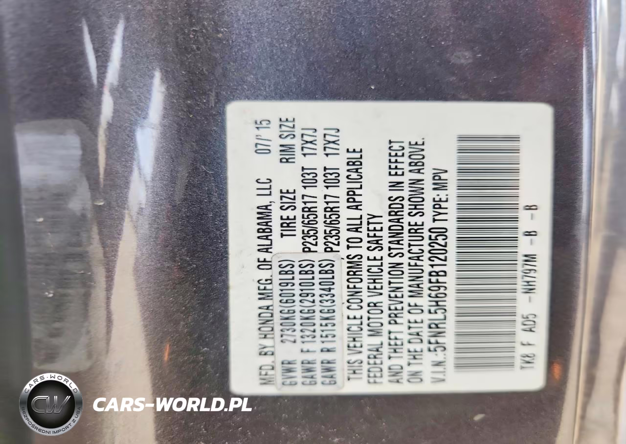 2015 Honda Odyssey Exl VIN:5FNRL5H69FB120250 - 13