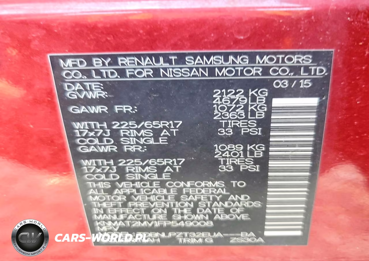 2015 NISSAN ROGUE S VIN:KNMAT2MV1FP549008 - 12