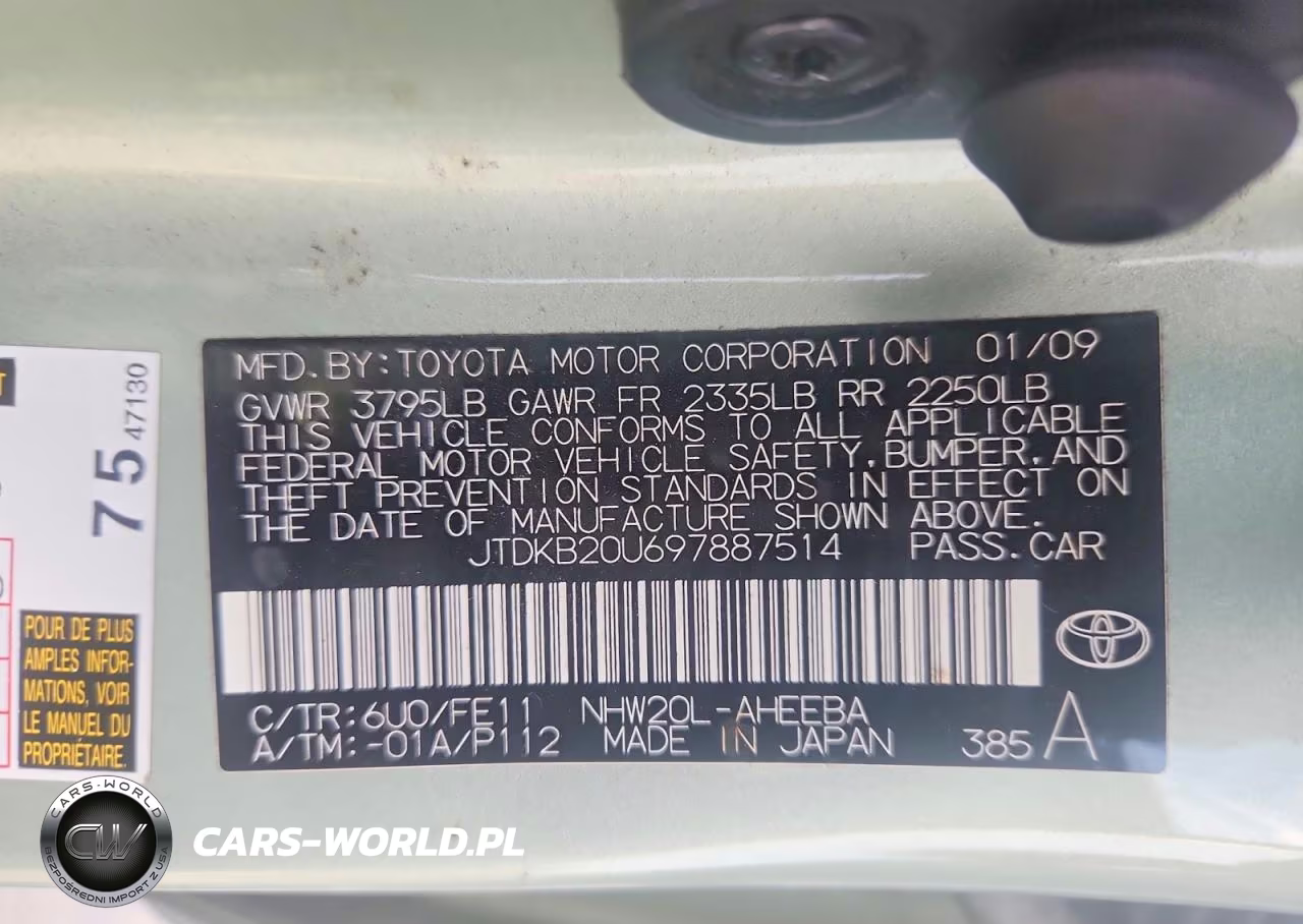 2009 Toyota Prius VIN:JTDKB20U697887514 - 12