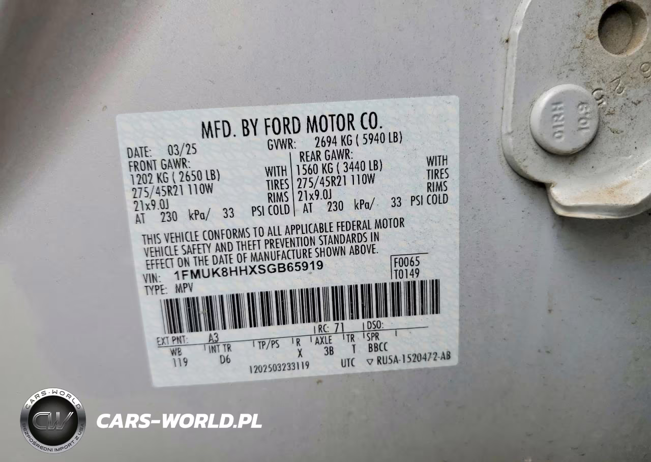 2025 Ford Explorer Platinum VIN:1FMUK8HHXSGB65919 - 14