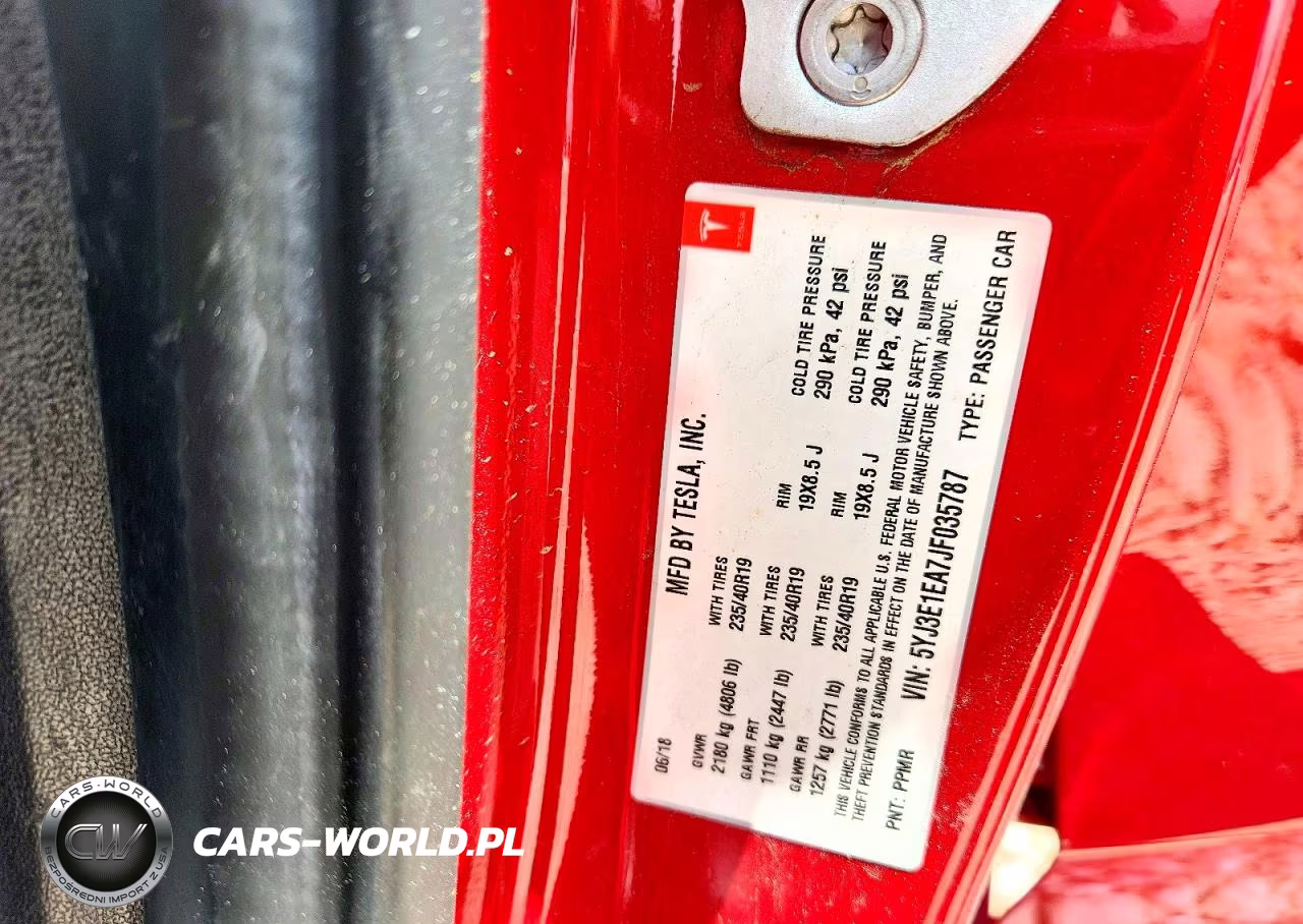 2018 Tesla Model 3 VIN:5YJ3E1EA7JF035787 - 12