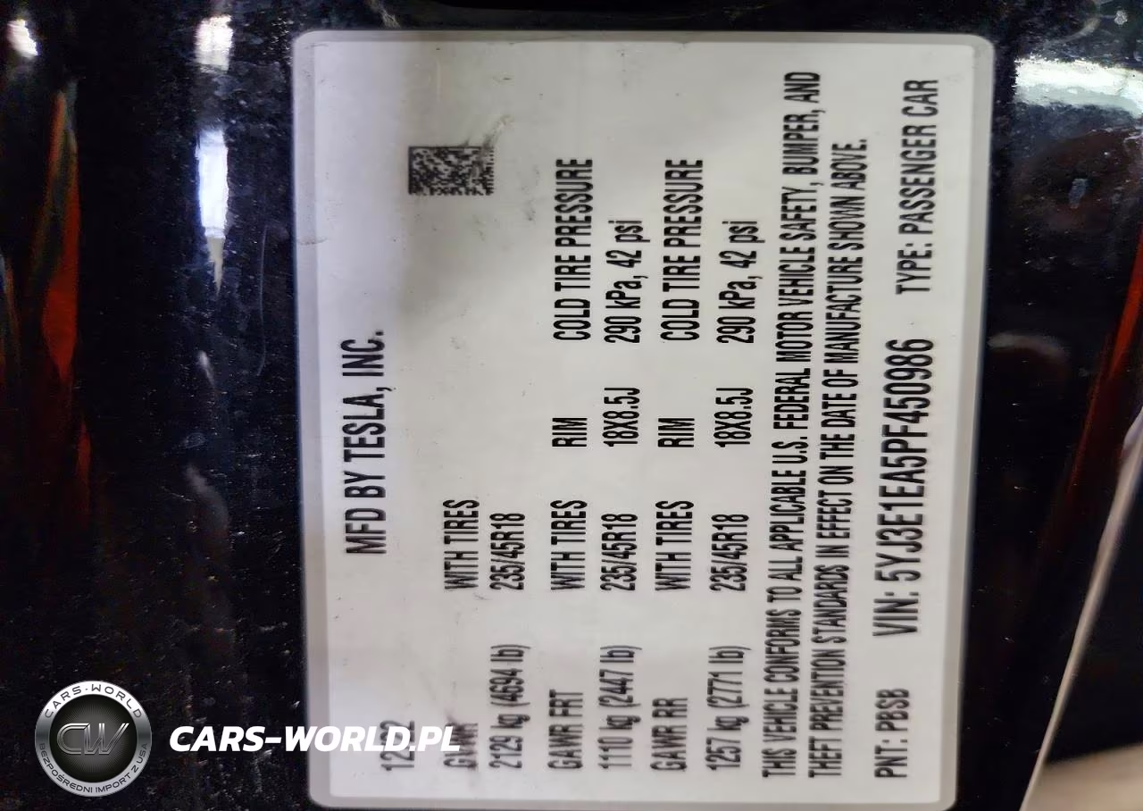 2023 Tesla Model 3 VIN:5YJ3E1EA5PF450986 - 12