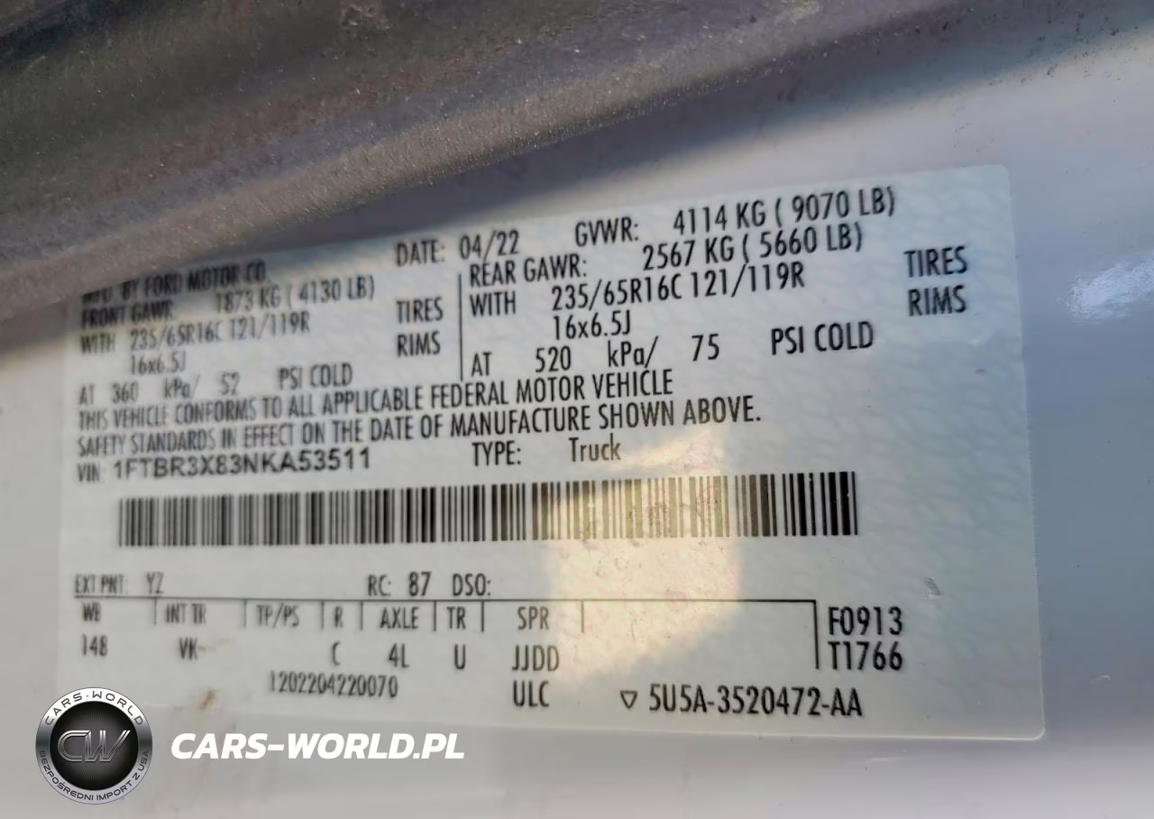2022 Ford Transit 250 Delivery Van VIN:1FTBR3X83NKA53511 - 13