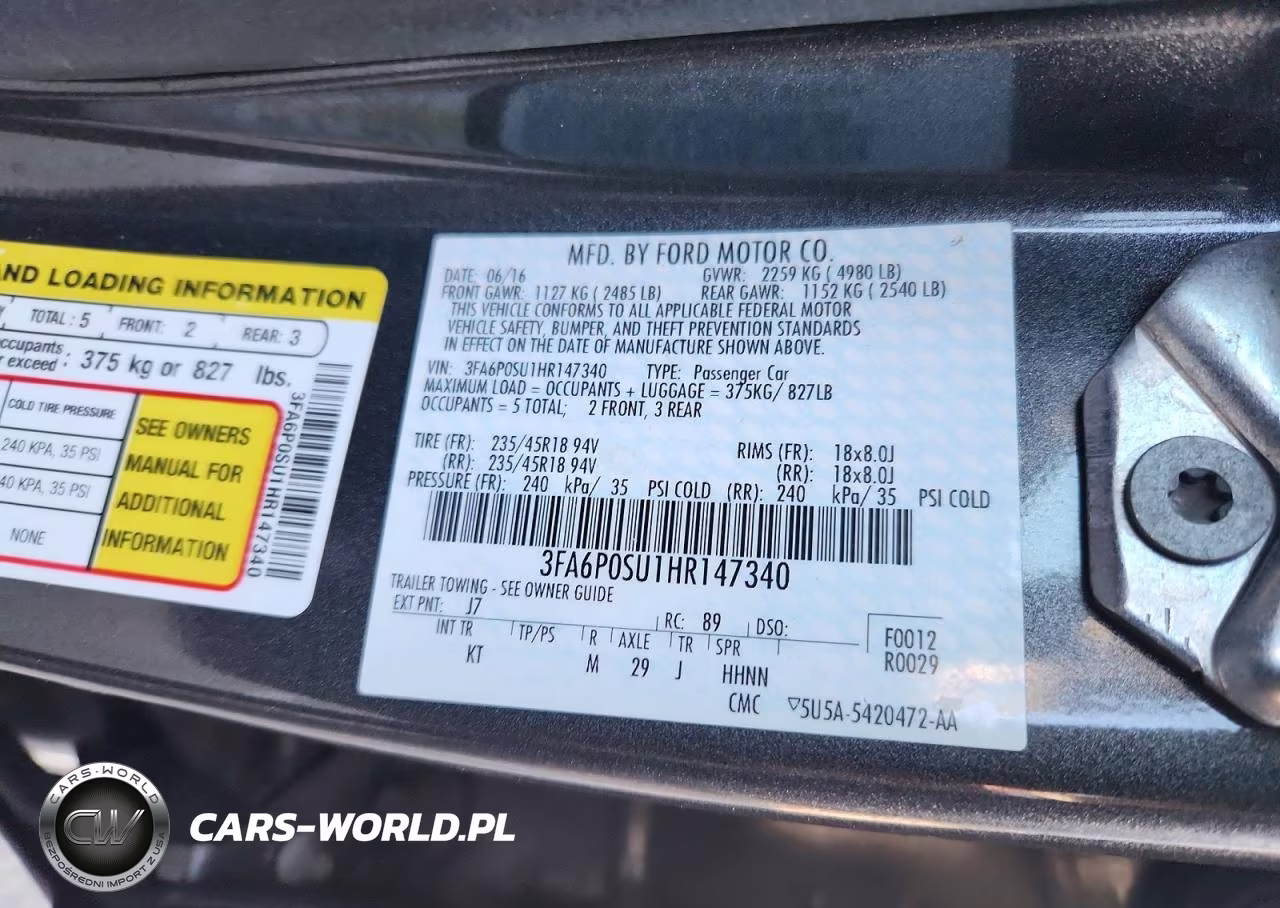 2017 Ford Fusion Titanium Phev VIN:3FA6P0SU1HR147340 - 12