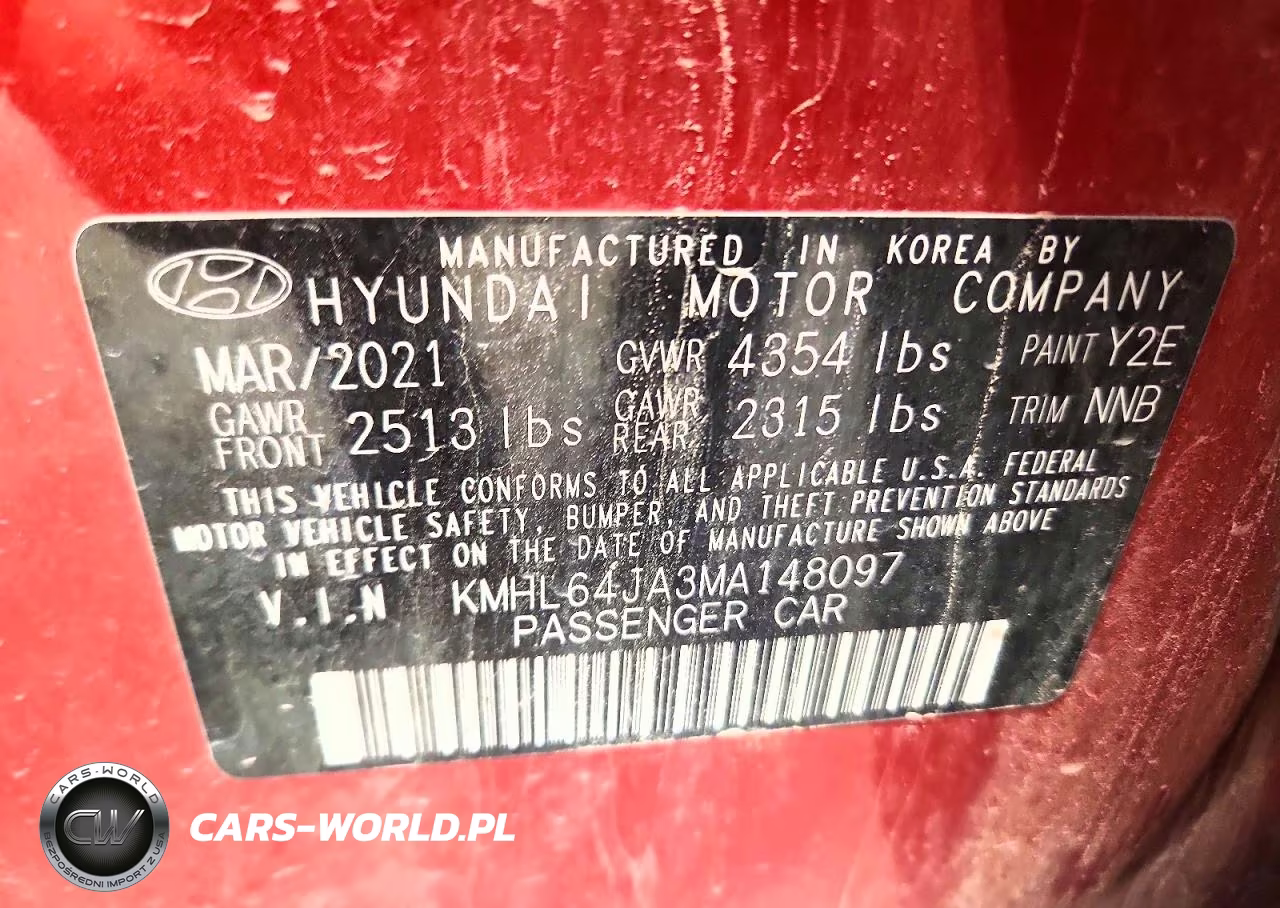 2021 Hyundai Sonata Sel VIN:KMHL64JA3MA148097 - 12