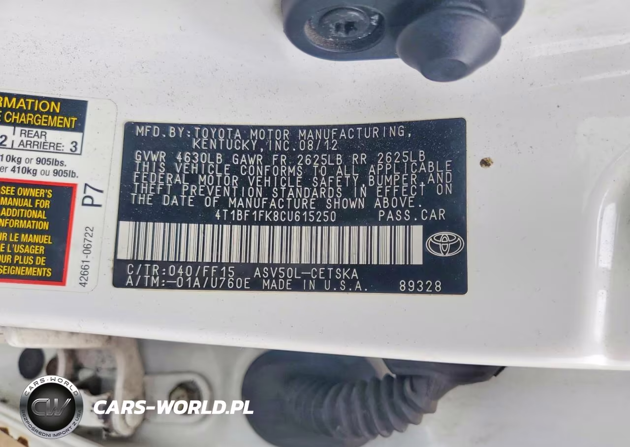 2012 Toyota Camry Se VIN:4T1BF1FK8CU615250 - 13