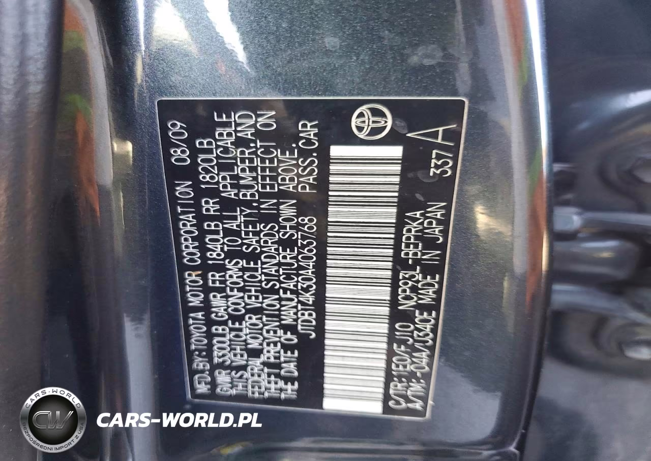 2010 Toyota Yaris Base VIN:JTDBT4K30A4063768 - 12