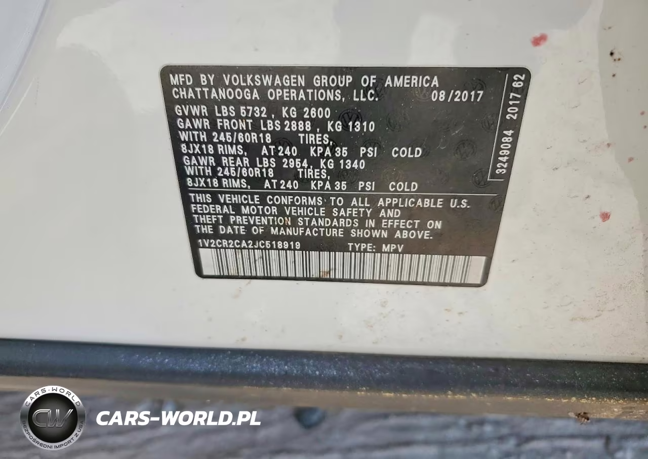 2018 Volkswagen Atlas Se VIN:1V2CR2CA2JC518919 - 13