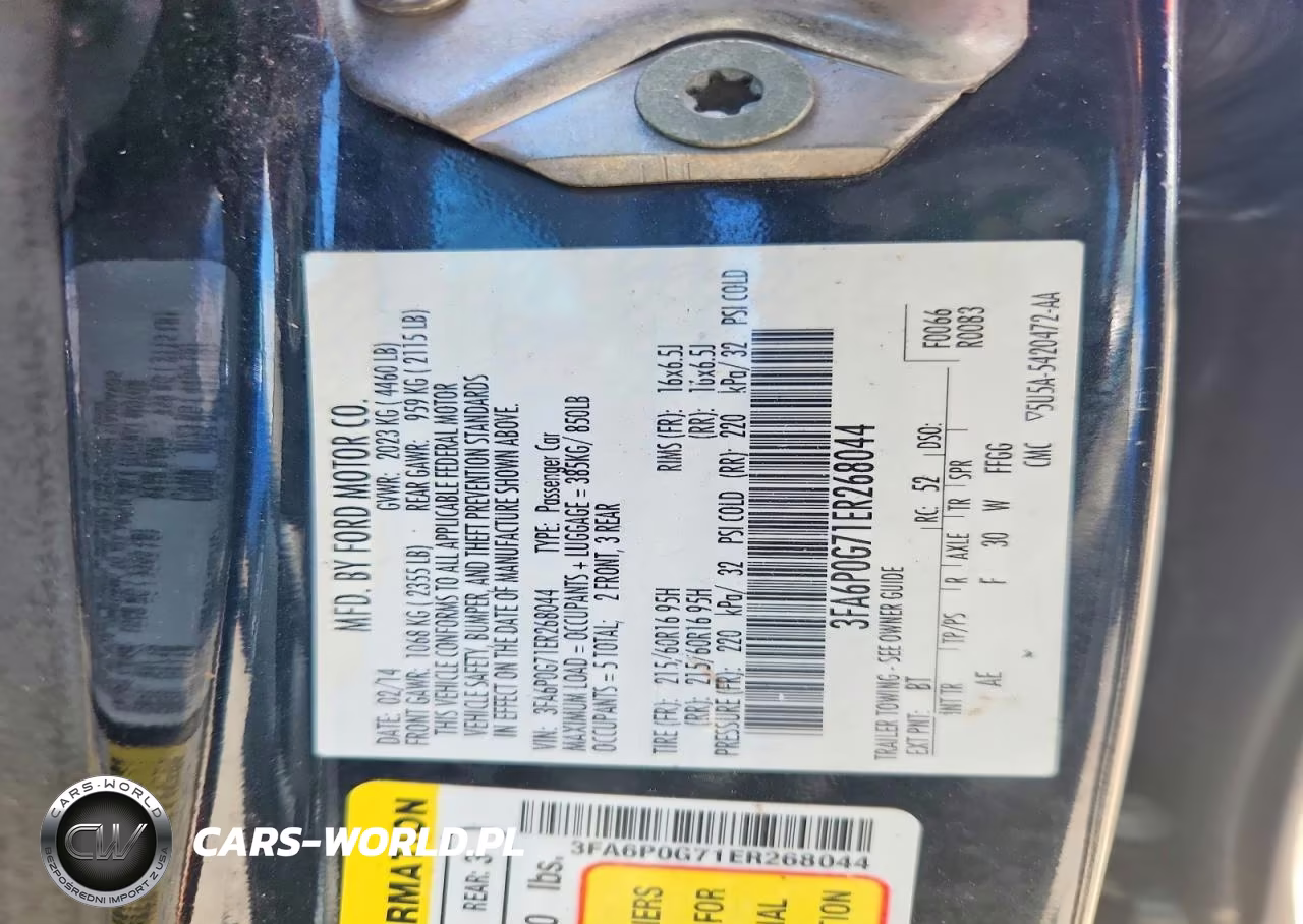 2014 Ford Fusion S VIN:3FA6P0G71ER268044 - 12