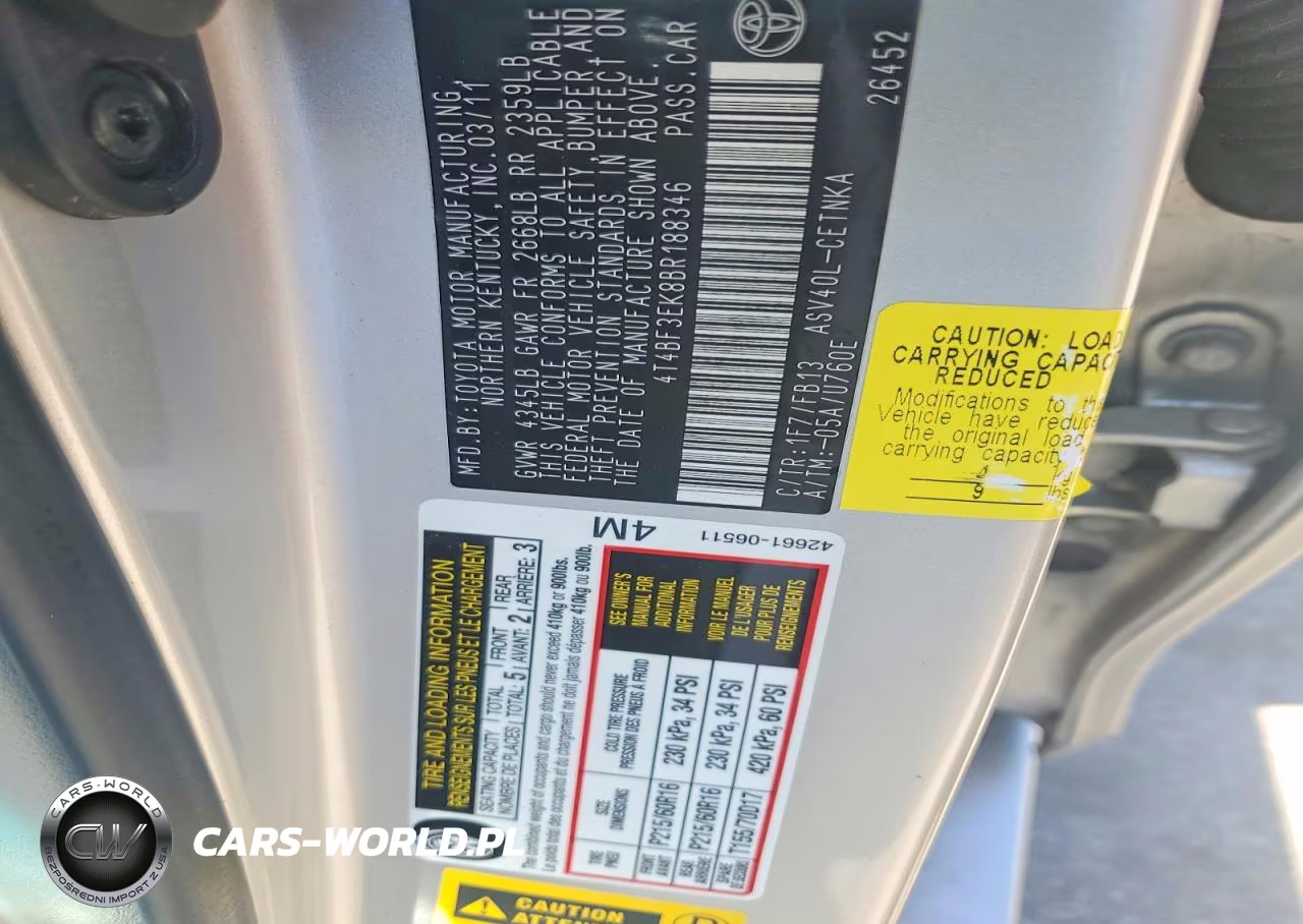 2011 Toyota Camry Le VIN:4T4BF3EK8BR188346 - 12