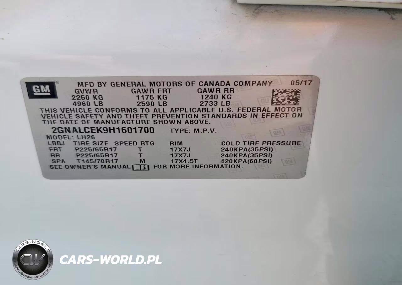 2017 Chevrolet Equinox Lt VIN:2GNALCEK9H1601700 - 14