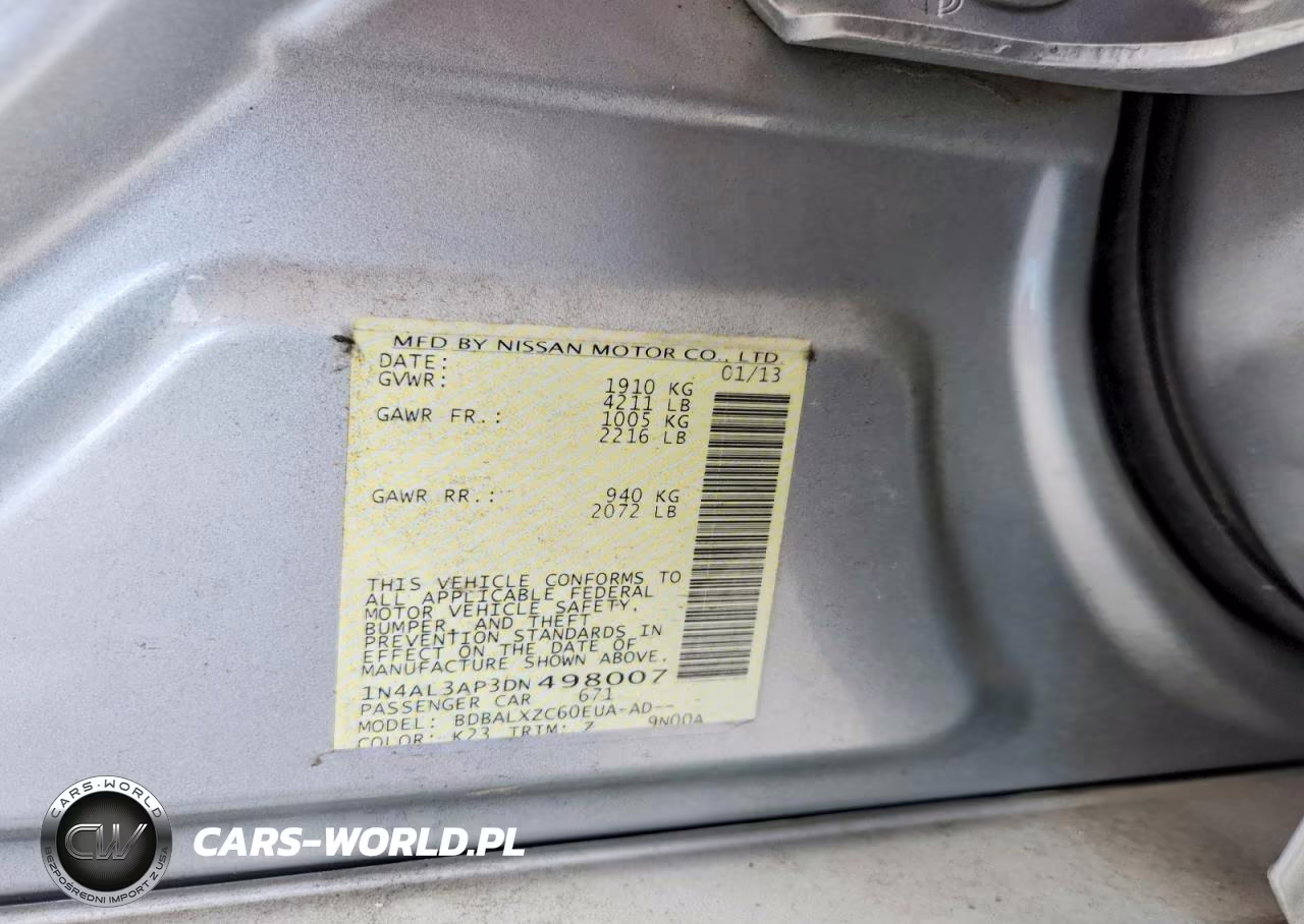 2013 Nissan Altima 2.5 VIN:1N4AL3AP3DN498007 - 12