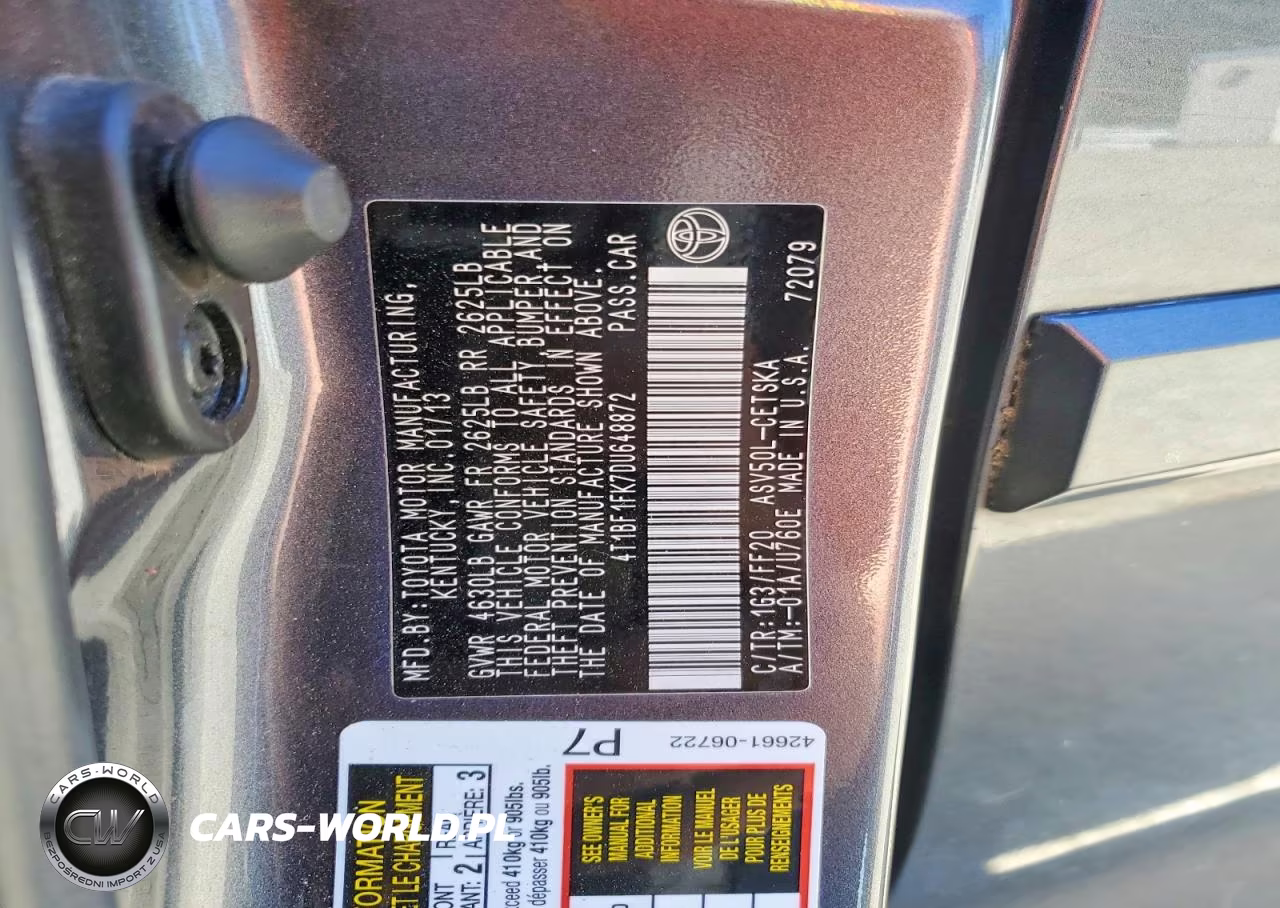 2013 Toyota Camry Se VIN:4T1BF1FK7DU648872 - 13
