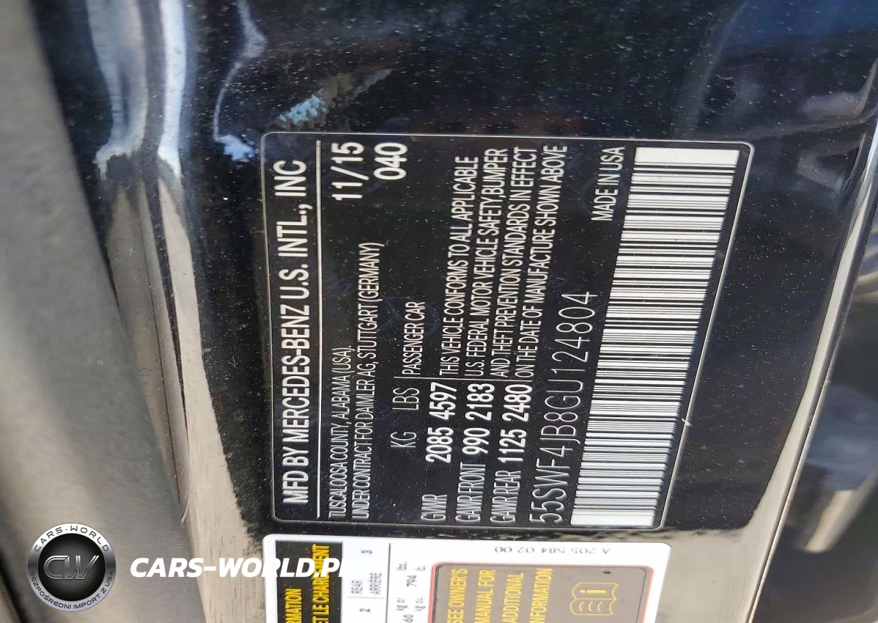 2016 Mercedes-Benz C 300 VIN:55SWF4JB8GU124804 - 12