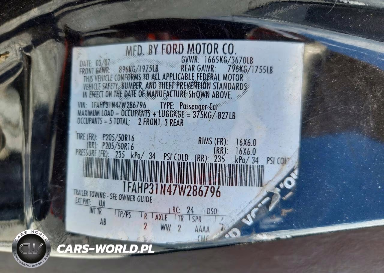 2007 Ford Focus Zx3 VIN:1FAHP31N47W286796 - 12