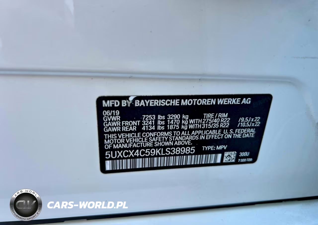 2019 BMW X7 xDrive50I VIN:5UXCX4C59KLS38985 - 10