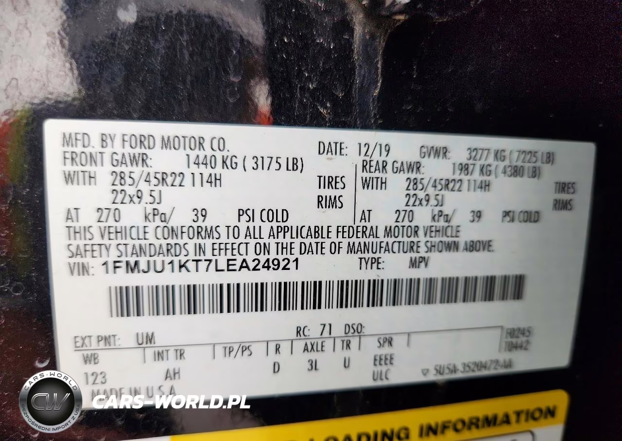 2020 Ford Expedition Limited VIN:1FMJU1KT7LEA24921 - 13