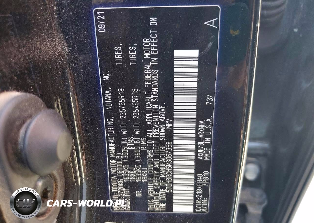2021 Toyota Highlander Hybrid Xle VIN:5TDHBRCH5MS067358 - 12