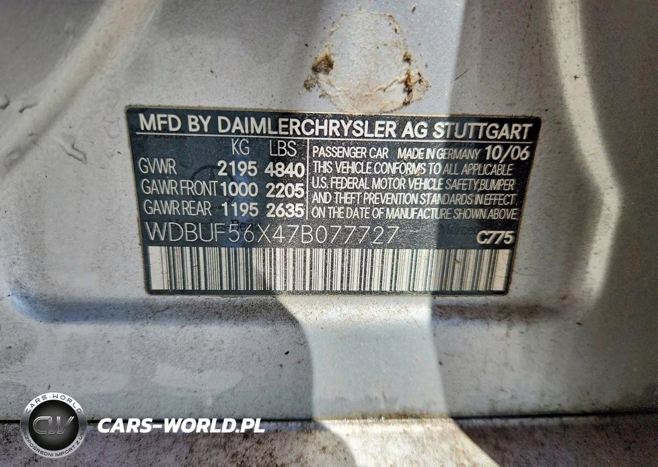 2007 Mercedes-Benz E 350 VIN:WDBUF56X47B077727 - 12