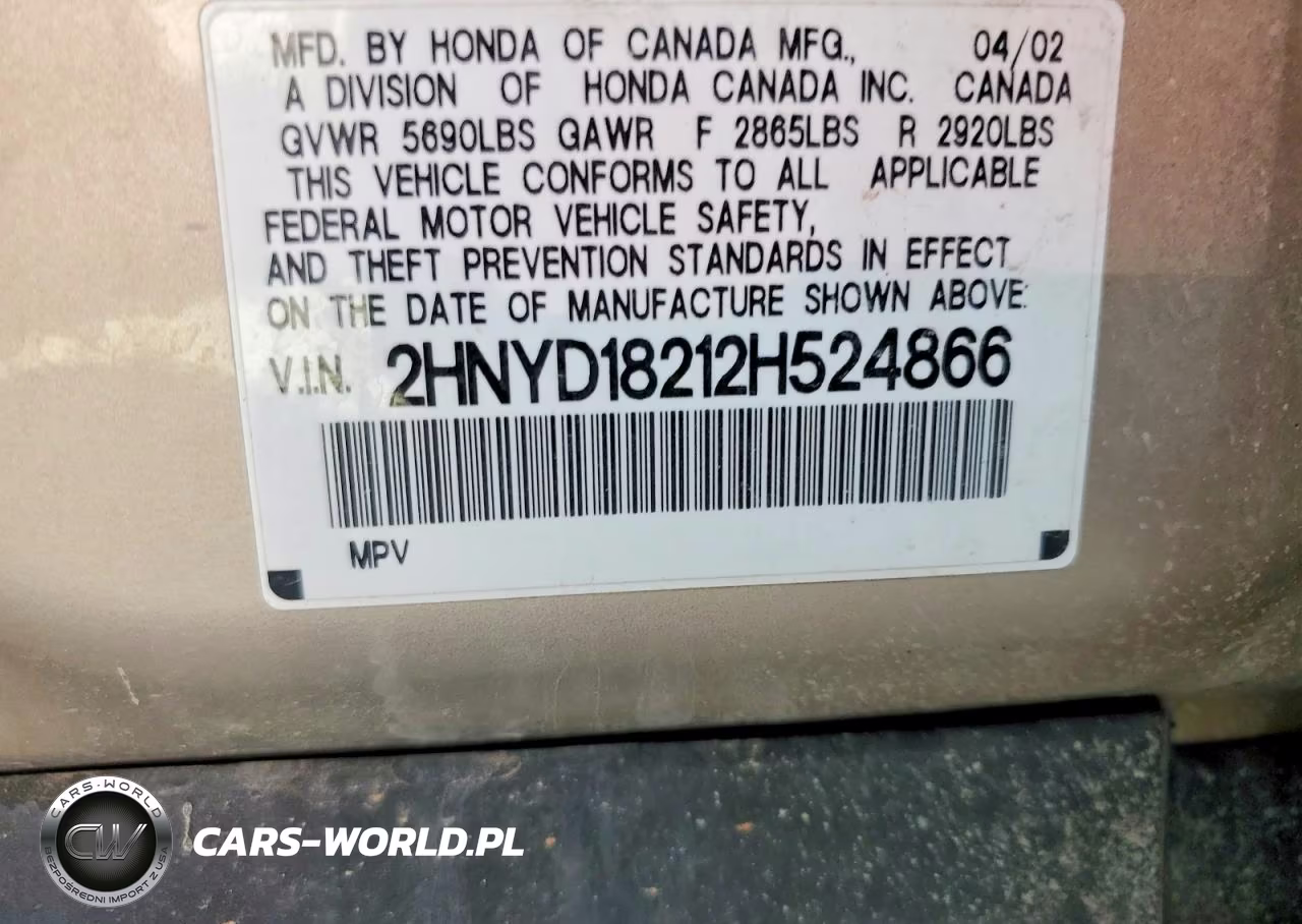 2002 Acura Mdx VIN:2HNYD18212H524866 - 12