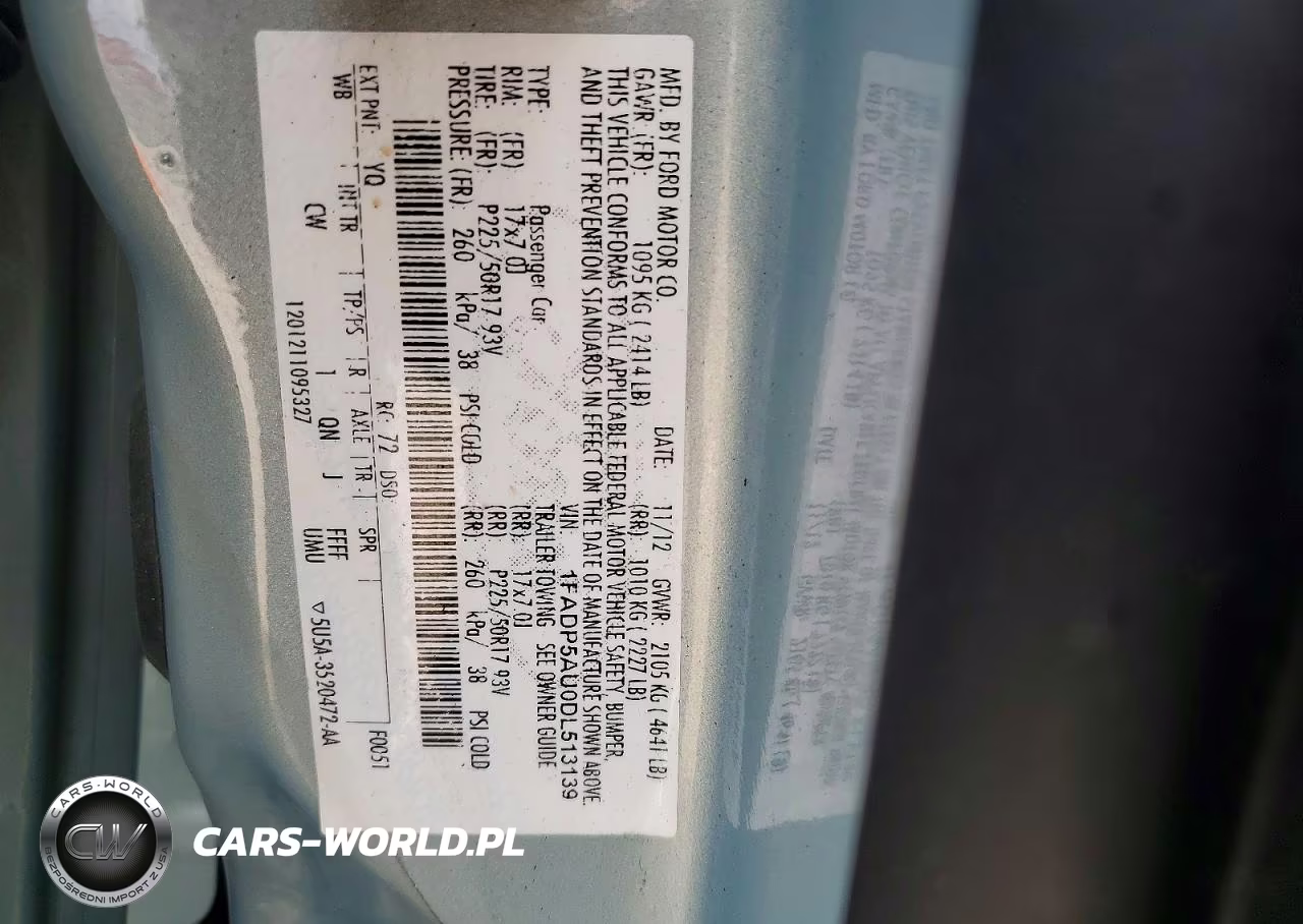 2013 Ford C-Max Se VIN:1FADP5AU0DL513139 - 13