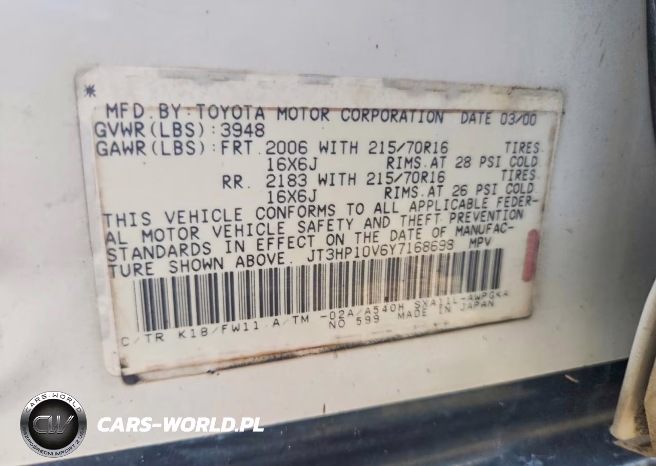 2000 Toyota Rav4 Base VIN:JT3HP10V6Y7168698 - 13
