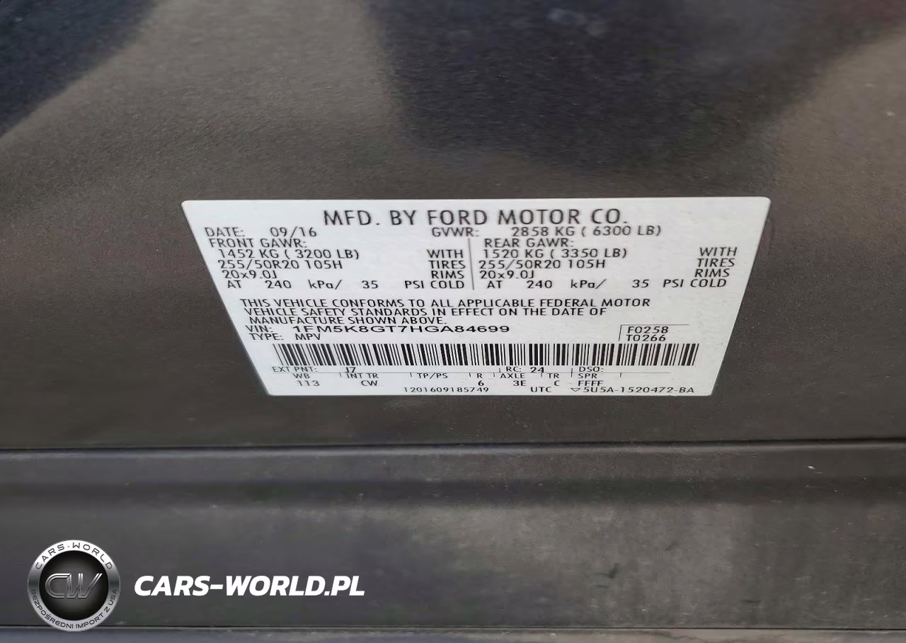 2017 Ford Explorer Sport VIN:1FM5K8GT7HGA84699 - 14