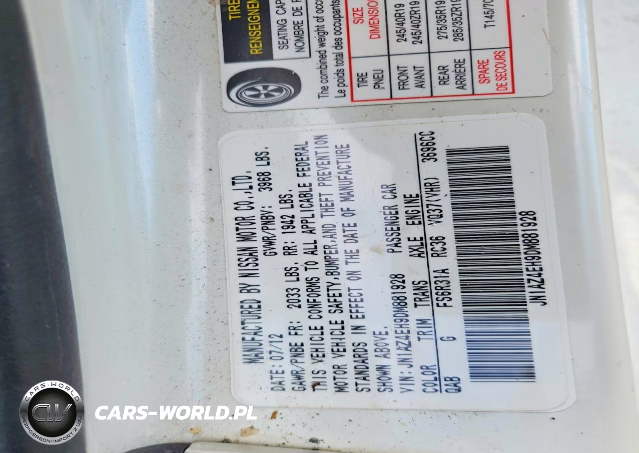 2013 Nissan 370Z Base VIN:JN1AZ4EH9DM881928 - 12
