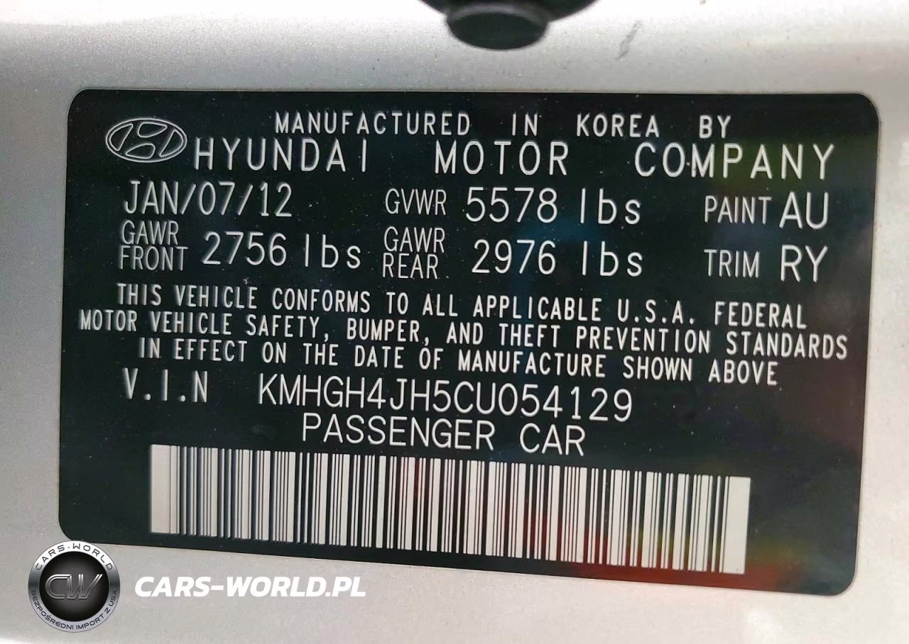 2012 Hyundai Equus Ultimate VIN:KMHGH4JH5CU054129 - 12