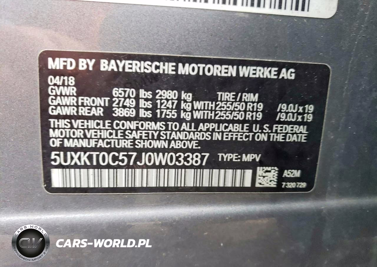 2018 BMW X5 Xdr40E VIN:5UXKT0C57J0W03387 - 13