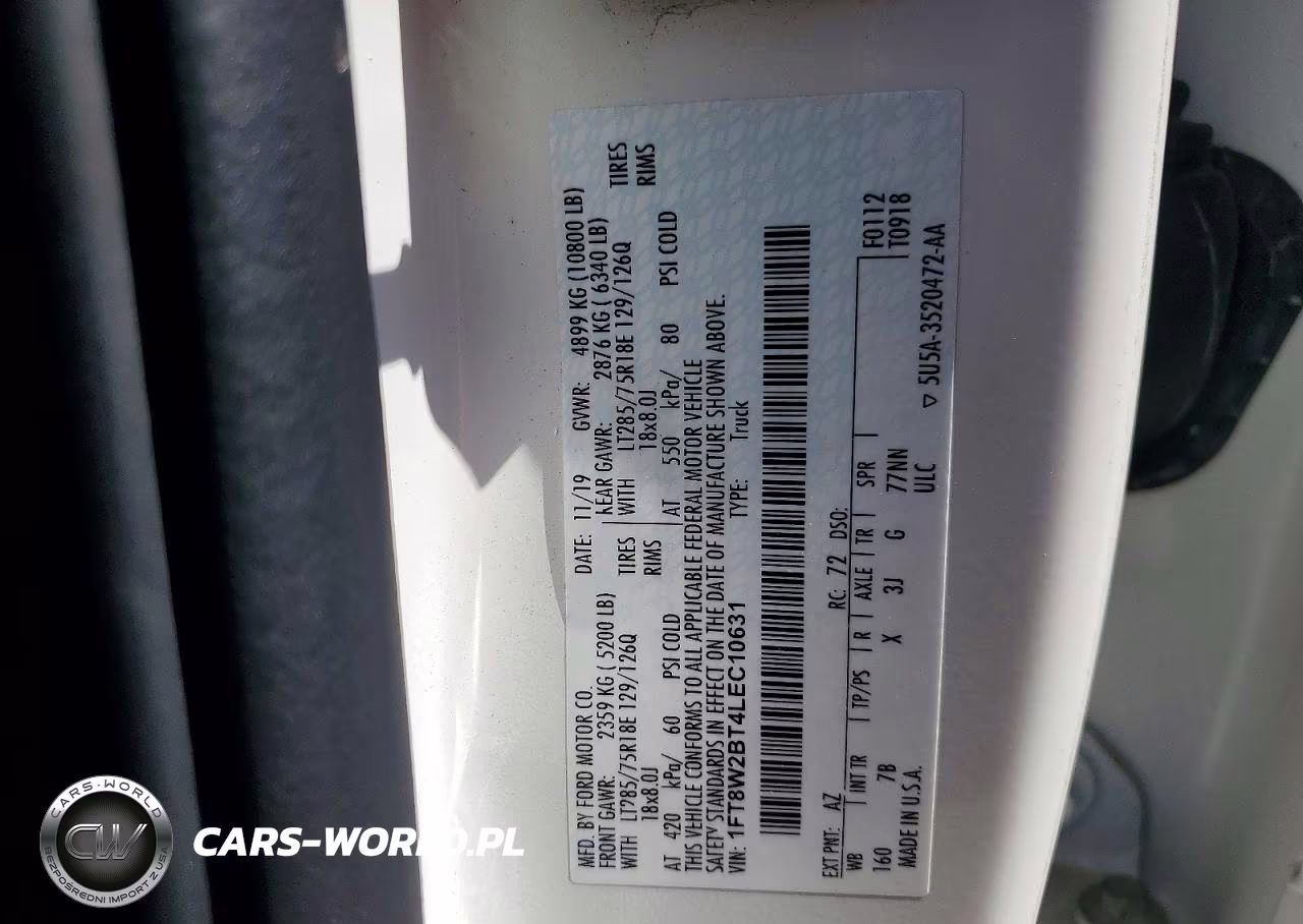 2020 Ford F250 Super Duty VIN:1FT8W2BT4LEC10631 - 13