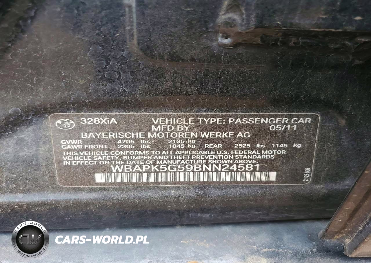 2011 BMW 328 Xi Sulev VIN:WBAPK5G59BNN24581 - 12