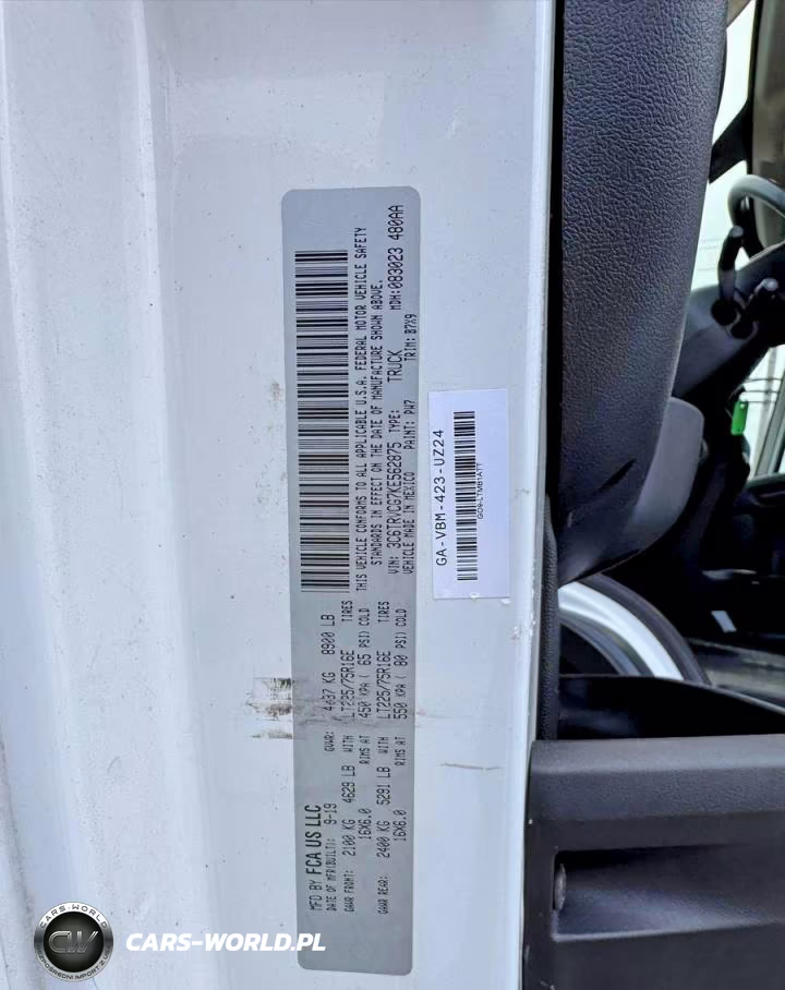 2019 Ram Promaster 3500 3500 High VIN:3C6URVJG8KE558681 - 10