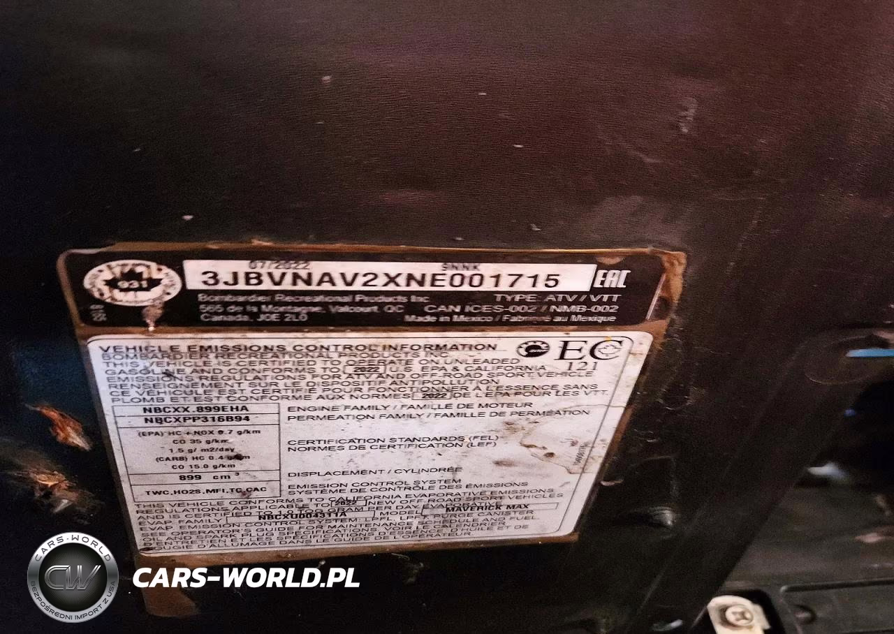 2022 Can Am Maverick X3 Utility Vehicle VIN:3JBVNAV2XNE001715 - 10