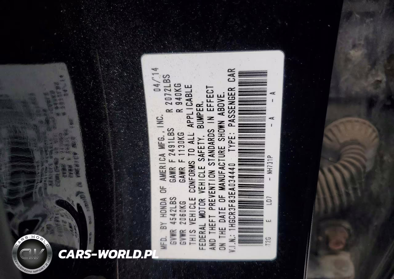 2014 Honda Accord Exl VIN:1HGCR3F83EA034440 - 12