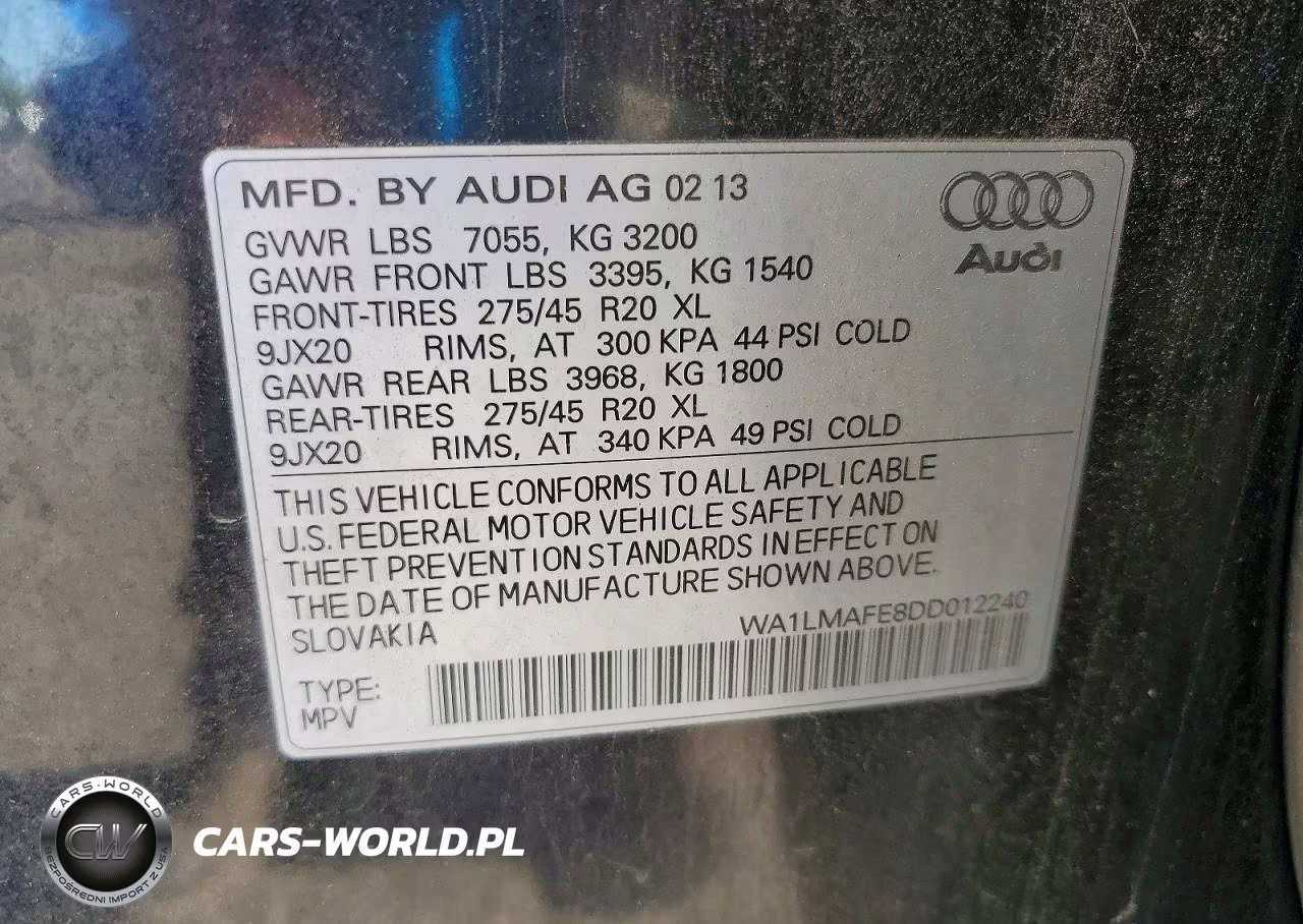 2013 Audi Q7 Premium Plus VIN:WA1LMAFE8DD012240 - 13