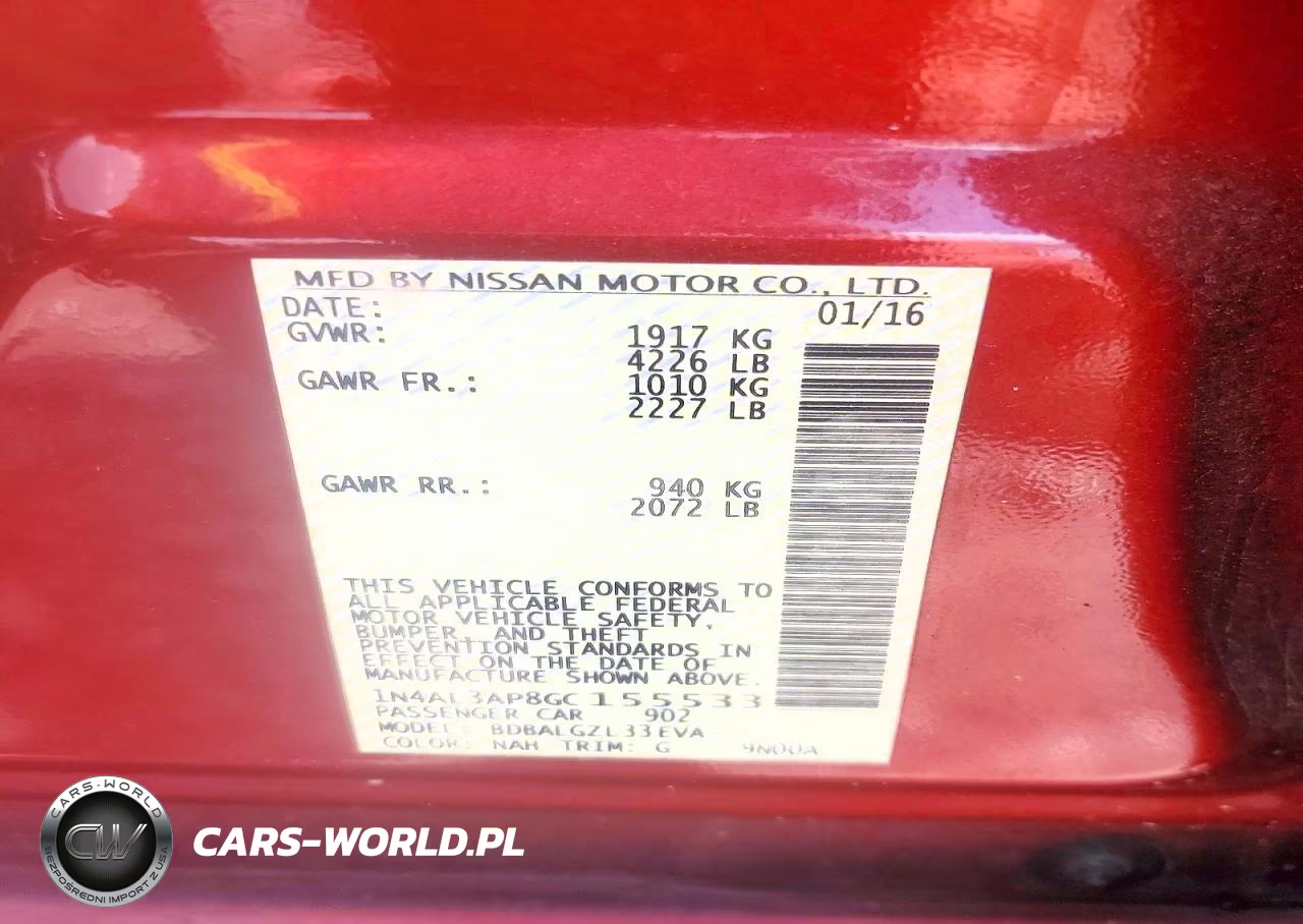 2016 Nissan Altima 2.5 S VIN:1N4AL3AP8GC155533 - 12