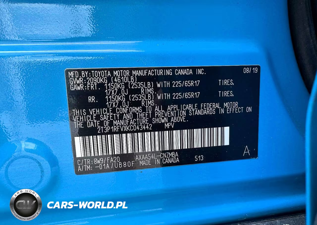 2019 Toyota Rav4 Xle VIN:2T3P1RFVXKC043442 - 10