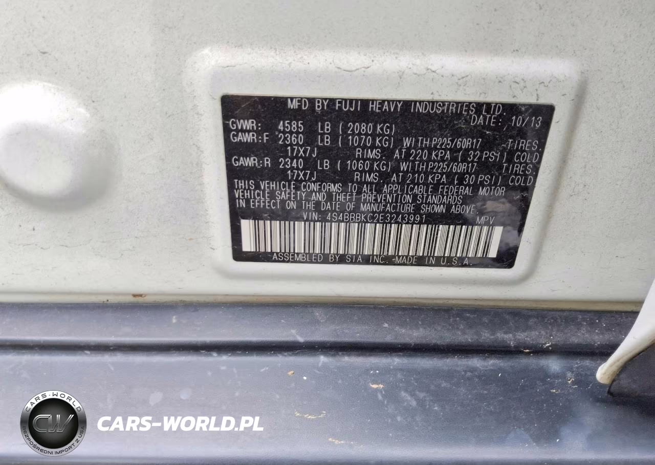 2014 Subaru Outback 2.5I Limited VIN:4S4BRBKC2E3243991 - 13