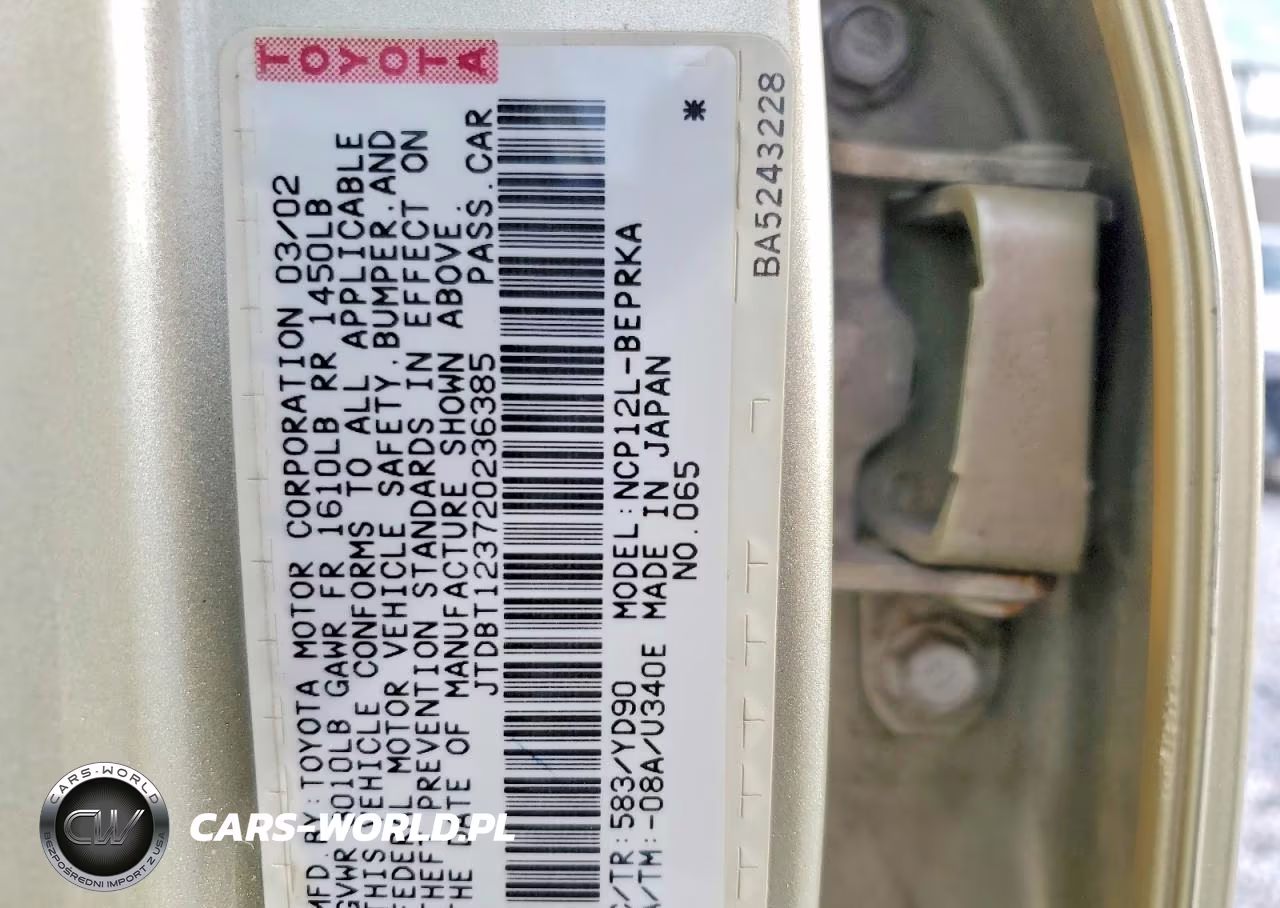 2002 Toyota Echo Base VIN:JTDBT123720236385 - 12