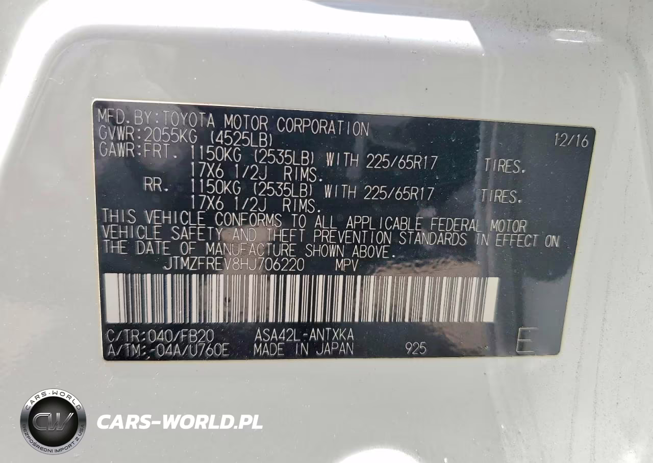 2017 Toyota Rav4 Le VIN:JTMZFREV8HJ706220 - 13