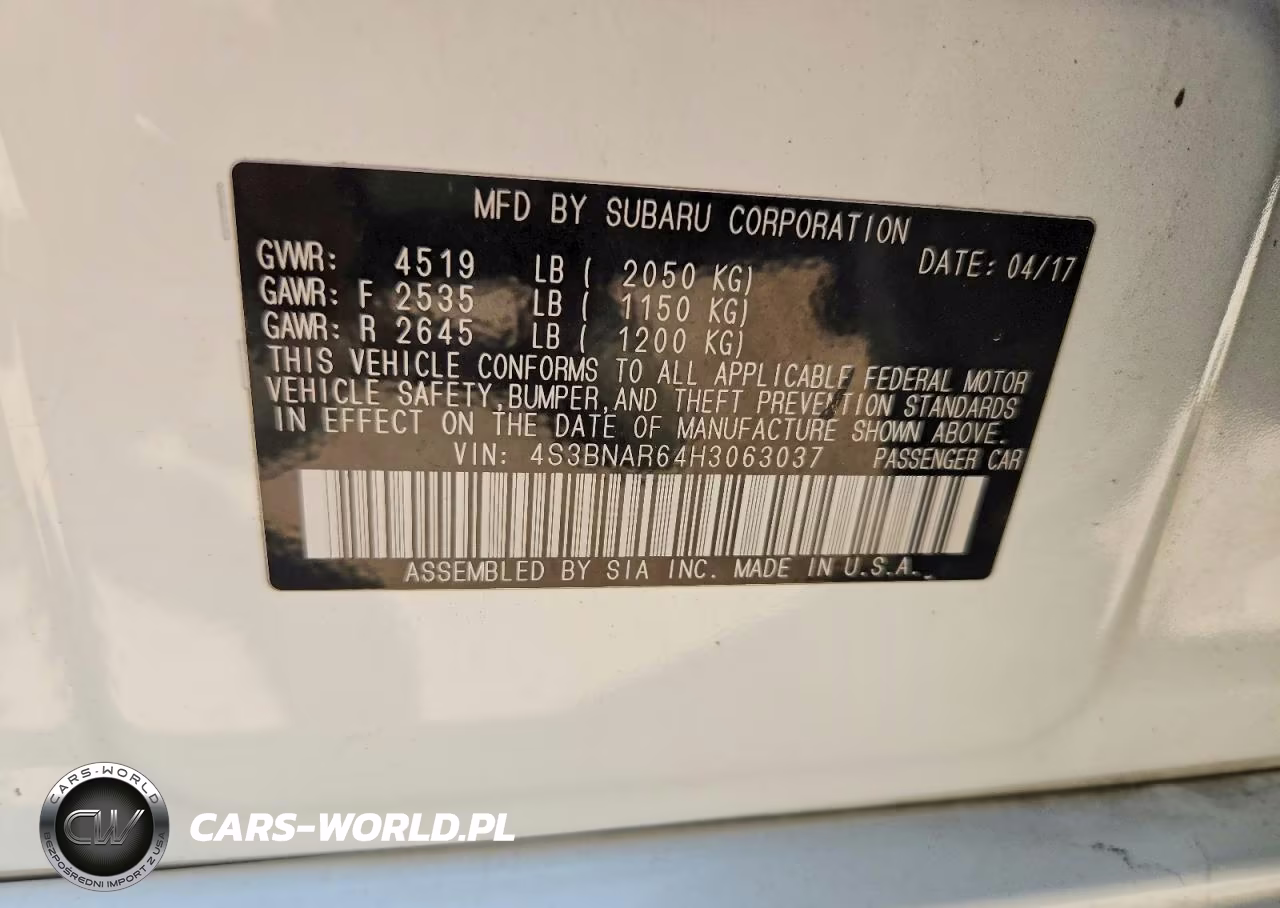 2017 Subaru Legacy Sport VIN:4S3BNAR64H3063037 - 12